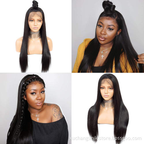 150% 180% Density Human Lace Front Wigs 10A Grade Silky Straight Pre Plucked 13x4 13x6 Transparent Frontal Raw Indian Hair Wig